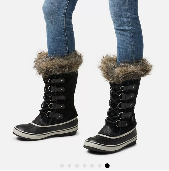 Women's Sorel Joan Of Arctic Waterproof Suede & Leather Boots Black Stone Size 6 - Picture 13 of 13